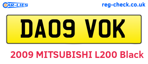DA09VOK are the vehicle registration plates.