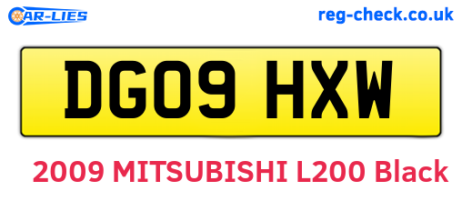 DG09HXW are the vehicle registration plates.