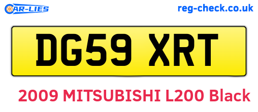 DG59XRT are the vehicle registration plates.