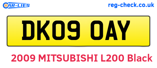 DK09OAY are the vehicle registration plates.