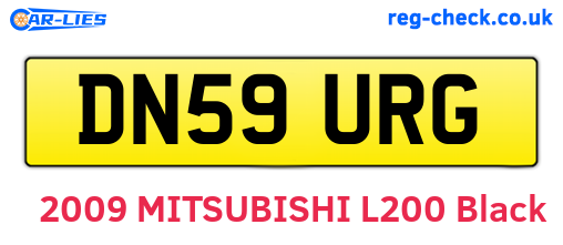 DN59URG are the vehicle registration plates.
