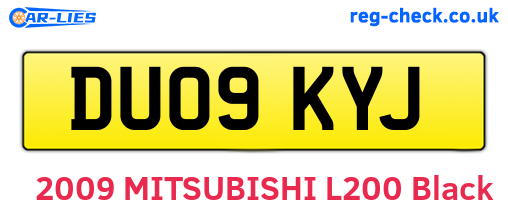 DU09KYJ are the vehicle registration plates.