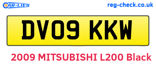 DV09KKW are the vehicle registration plates.