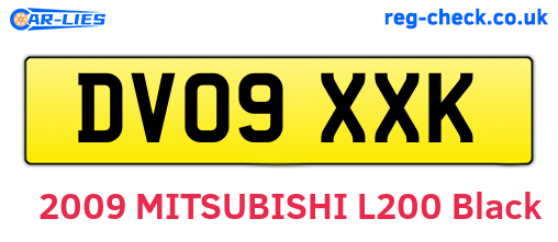 DV09XXK are the vehicle registration plates.