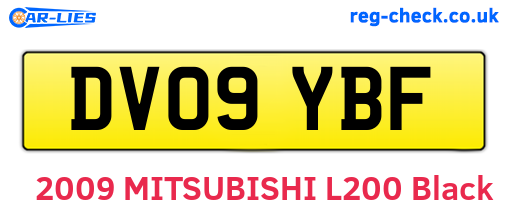 DV09YBF are the vehicle registration plates.