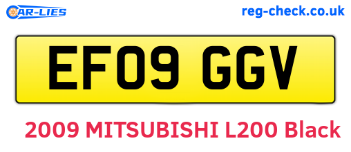EF09GGV are the vehicle registration plates.