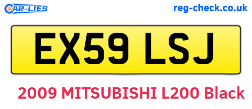 EX59LSJ are the vehicle registration plates.