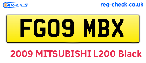 FG09MBX are the vehicle registration plates.