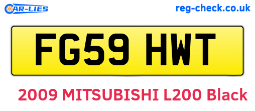 FG59HWT are the vehicle registration plates.