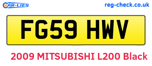 FG59HWV are the vehicle registration plates.
