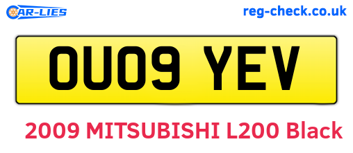 OU09YEV are the vehicle registration plates.