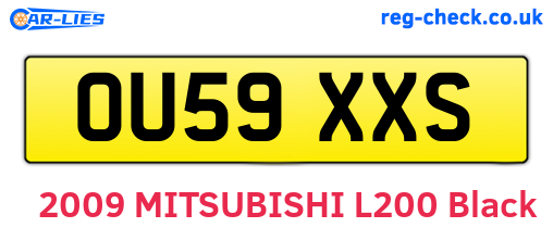 OU59XXS are the vehicle registration plates.