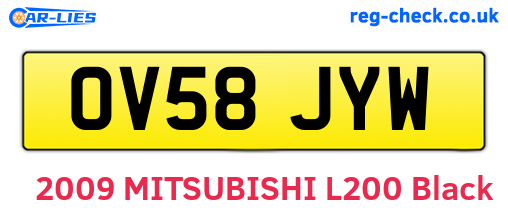 OV58JYW are the vehicle registration plates.