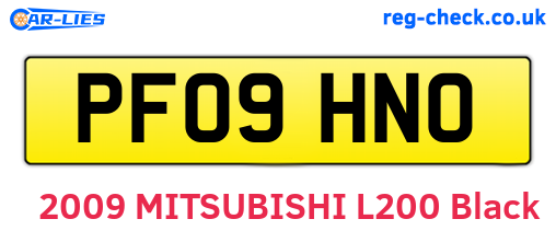 PF09HNO are the vehicle registration plates.