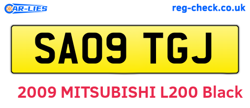 SA09TGJ are the vehicle registration plates.