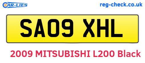 SA09XHL are the vehicle registration plates.