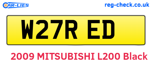 W27RED are the vehicle registration plates.