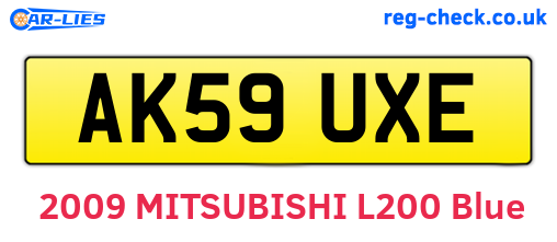 AK59UXE are the vehicle registration plates.