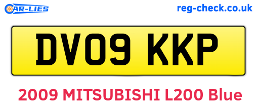 DV09KKP are the vehicle registration plates.