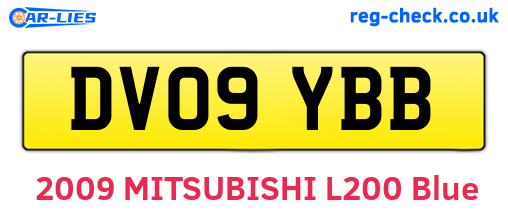 DV09YBB are the vehicle registration plates.