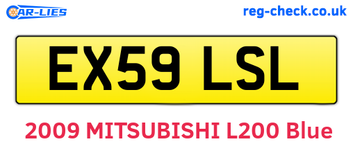 EX59LSL are the vehicle registration plates.