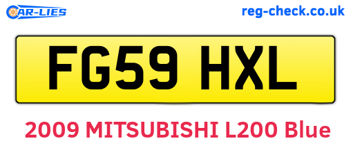 FG59HXL are the vehicle registration plates.