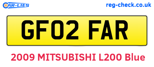 GF02FAR are the vehicle registration plates.