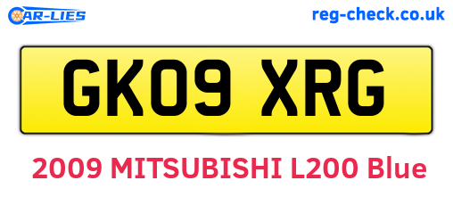 GK09XRG are the vehicle registration plates.
