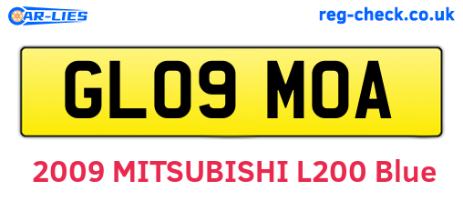 GL09MOA are the vehicle registration plates.