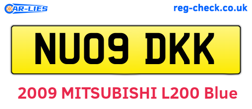 NU09DKK are the vehicle registration plates.