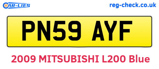 PN59AYF are the vehicle registration plates.
