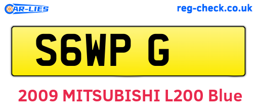 S6WPG are the vehicle registration plates.