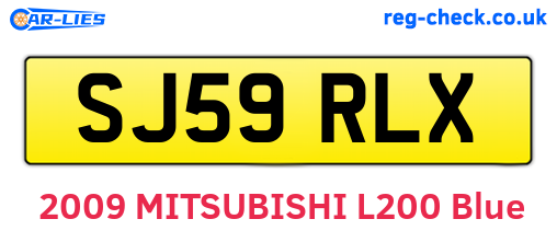 SJ59RLX are the vehicle registration plates.