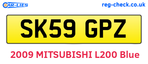 SK59GPZ are the vehicle registration plates.