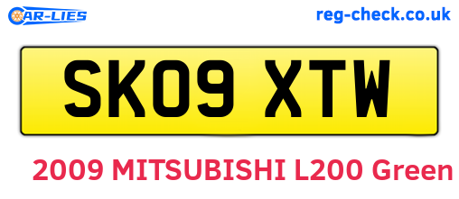 SK09XTW are the vehicle registration plates.