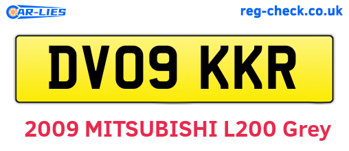 DV09KKR are the vehicle registration plates.
