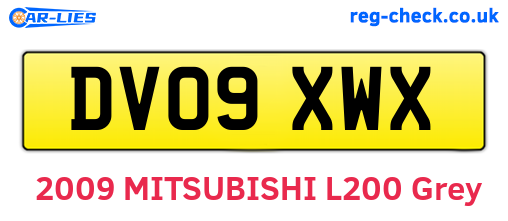 DV09XWX are the vehicle registration plates.