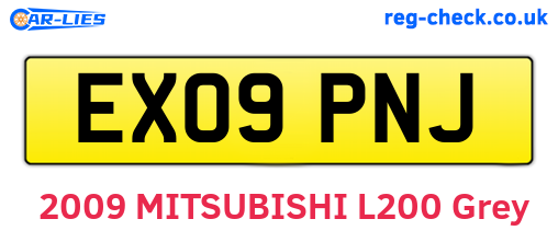 EX09PNJ are the vehicle registration plates.