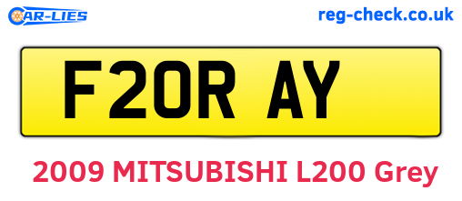 F20RAY are the vehicle registration plates.