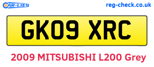 GK09XRC are the vehicle registration plates.