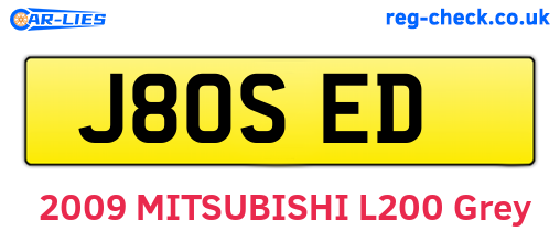 J80SED are the vehicle registration plates.