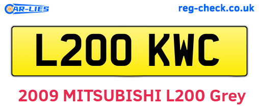 L200KWC are the vehicle registration plates.