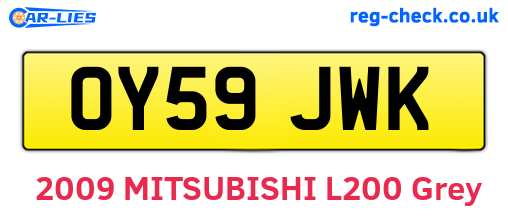 OY59JWK are the vehicle registration plates.