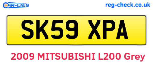 SK59XPA are the vehicle registration plates.