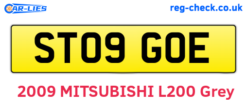 ST09GOE are the vehicle registration plates.