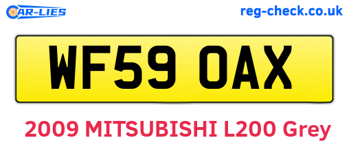 WF59OAX are the vehicle registration plates.