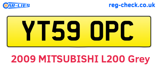 YT59OPC are the vehicle registration plates.