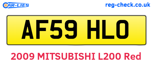 AF59HLO are the vehicle registration plates.