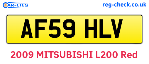 AF59HLV are the vehicle registration plates.