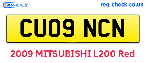 CU09NCN are the vehicle registration plates.